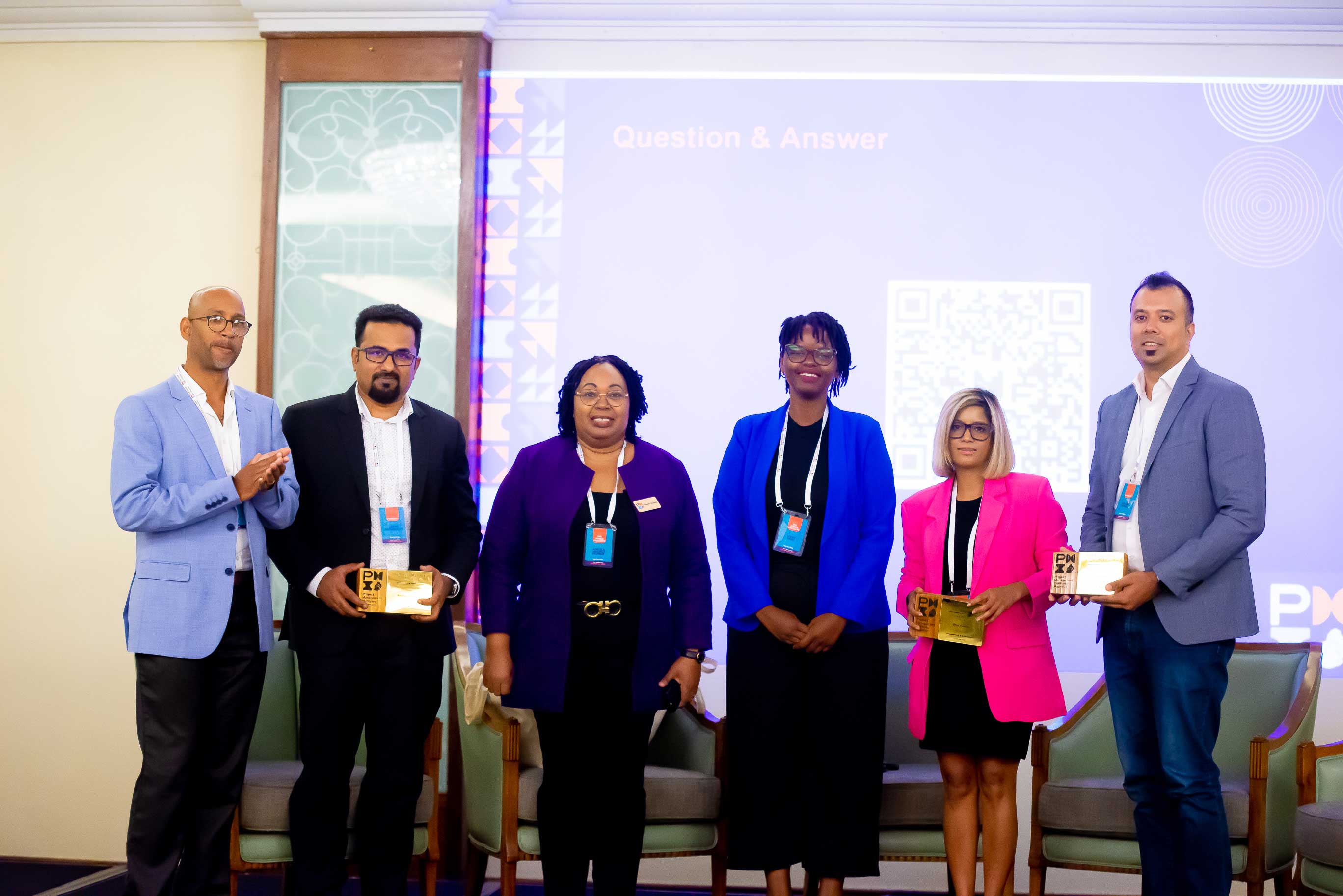 (From left to right) David Bagnath, Kevin Padiachy, Adeola Akande, Mary Phiri, Uma Vyapuri, Yogesh Jankee  