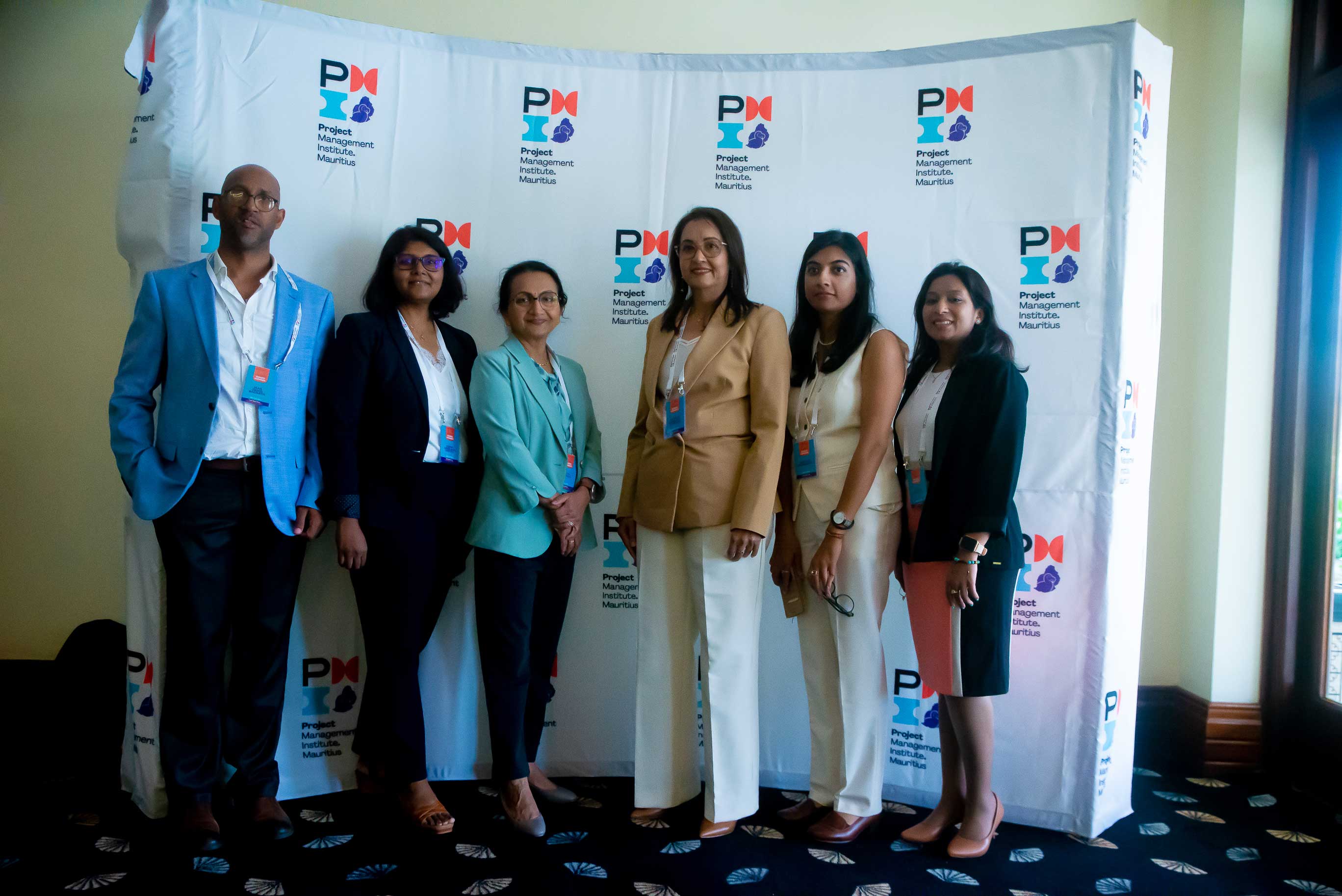 PMI Chapter of Mauritius's Board Members (From left to right) - David Bagnath, Ashna Abeeluck Unnuth, Chitra Gunnoo , Sareeta Nundloll-Goundan (President), Sheelpa Gowreesunker, Khema Nagloo